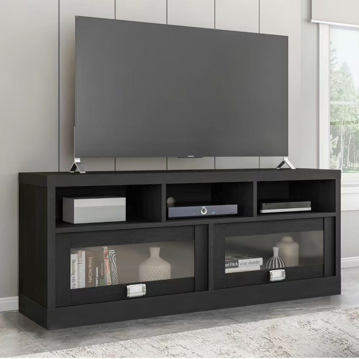 Cross-Border E-Commerce Export Led Tv Cabinet, Suitable for Tvs up to 70inch Inches, with Storage Shelves