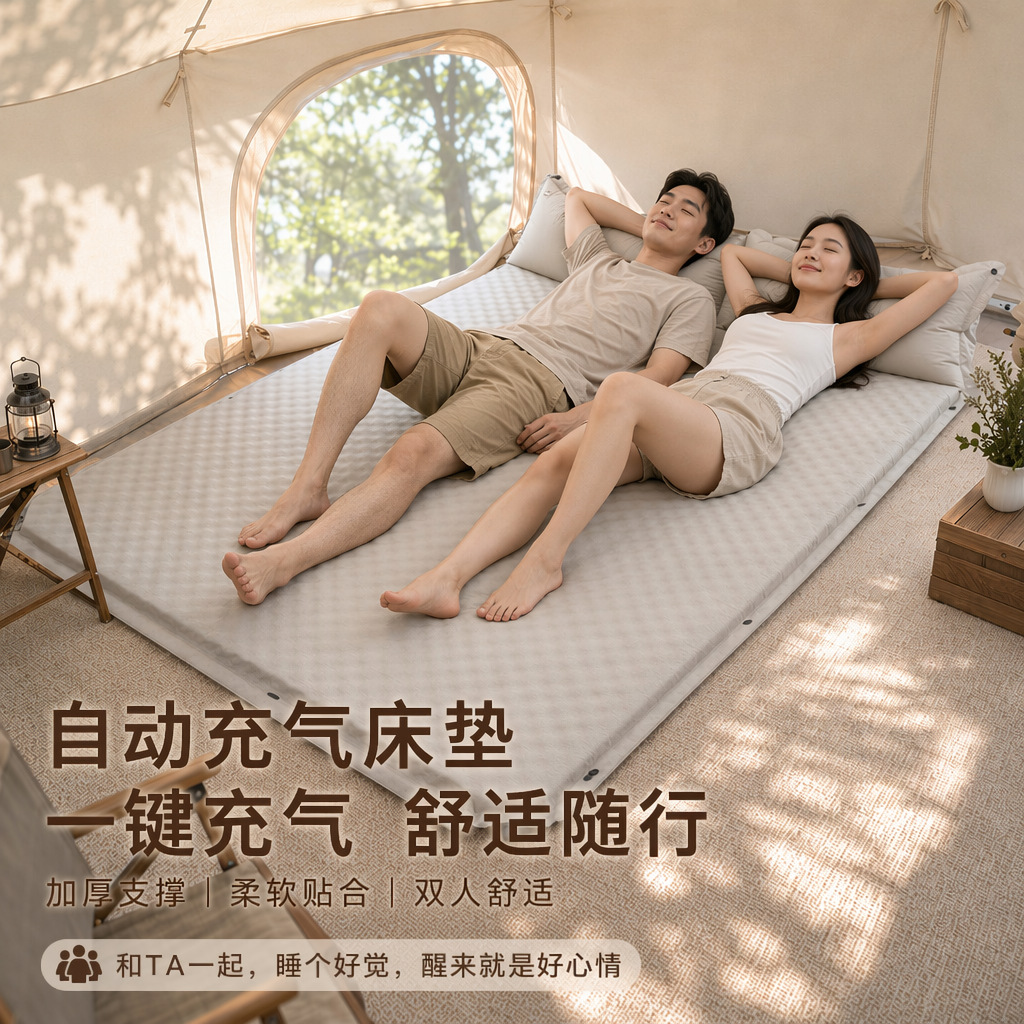 Outdoor Egg Nest Mat Polka Dot Automatic Inflatable Mattress Moisture-Proof Mat Camping Tent Floor Mat Lunch Break Mat Portable Floor Mat