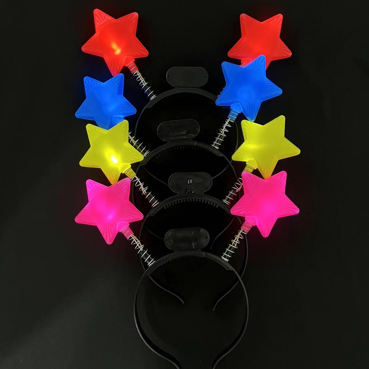 Accesorios de rendimiento del Día del Niño Tapas luminosas Estrellas de primavera Diadema luminosa Estrella de cinco puntas Diadema decorativa al por mayor