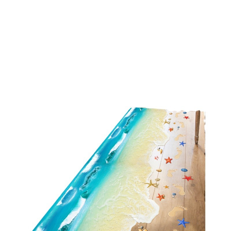 3d Beach Wall Sticker Decorative Removable Floor Decor For Kids_voghion.com