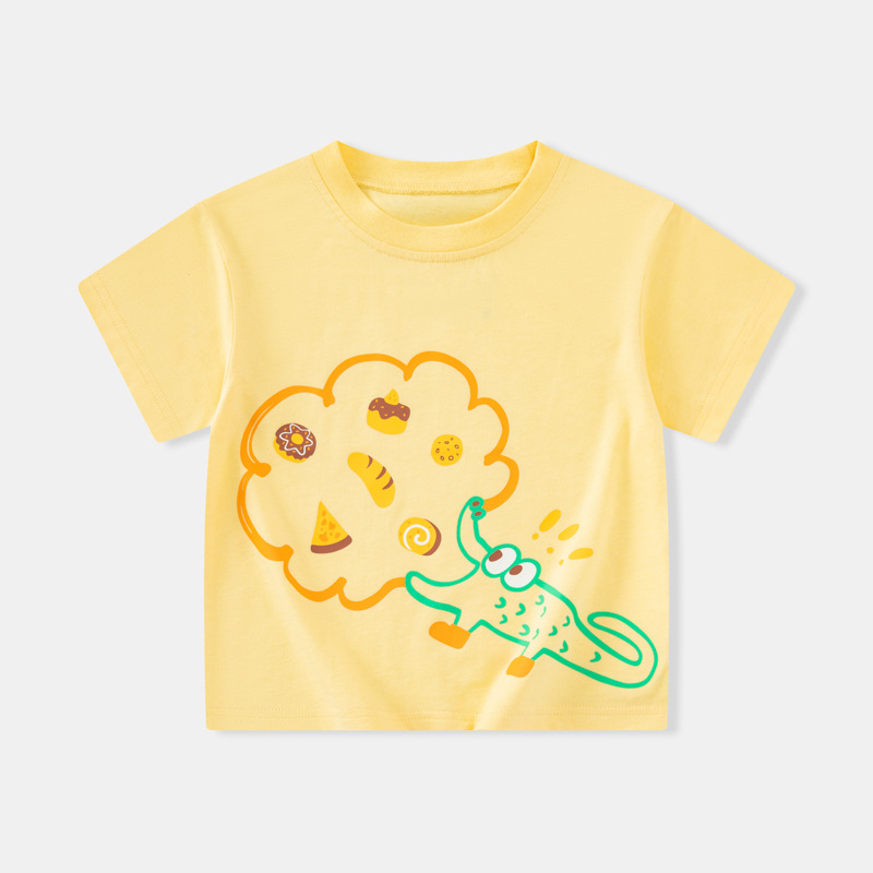Sea top, fuente de ropa para niños, camiseta de manga corta para niños, verano nuevo estilo, ropa de bebé de cocodrilo para niños pequeños y medianos