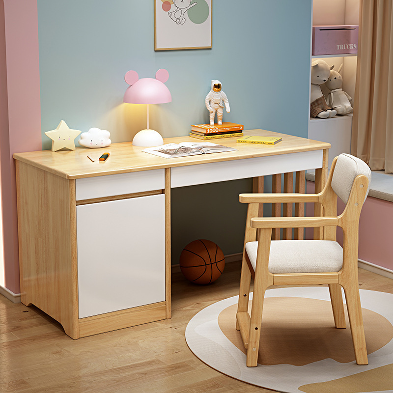 Solid Wood Desk Bedroom Desktop Computer Desk Modern Simple Student Writing Desk Home Learning Office Desk and Chair Combination Solid Wood Desk Bedroom Desktop Computer Desk Modern Simple Student Writing Desk Home Learning Office Desk and Chair Combination