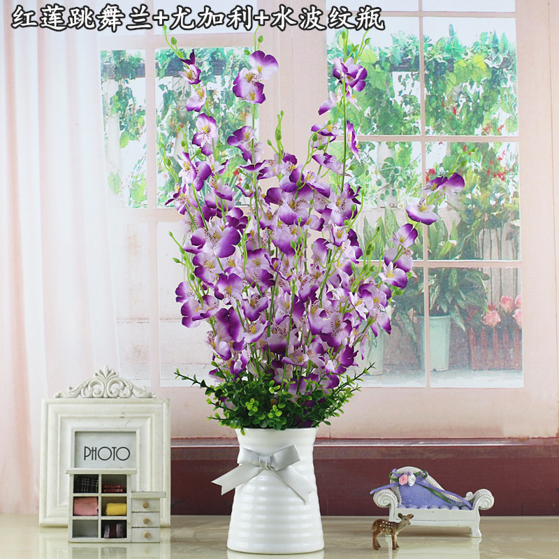 Red Lotus Dance Orchid Ceramics Water Water Waves Bottle Set