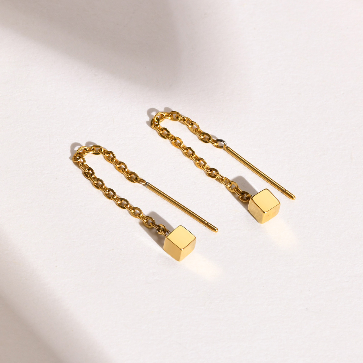 Simple Style Geometric Stainless Steel Drop Earrings Plating Stainless Steel Earrings 1 Pair