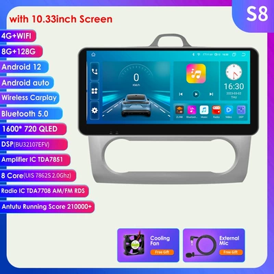 Wireless Carplay — DVD Navigation - silver-8128g-wifi4g-lte-version-7862-carplay-eight-cores-1033inch-applicable-to-04-11-ford-focus-automatic-version