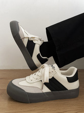 远波鞋子男鞋百搭低帮透气板鞋厚底潮牌2025新款休闲复古德训鞋男