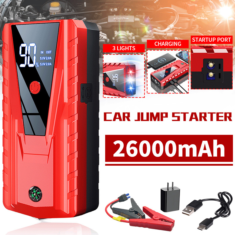 Car Emergency Jump Starter Large Capacity 12V Power Bank Car Starter Battery Jump Starter Lithium Battery