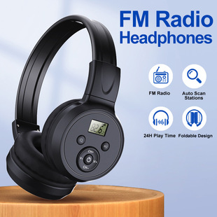 2022 cross-border new headset radio headset fm charging with radio headset