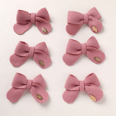 甜美韓粉呢料合金字母蝴蝶結DIY手工髮飾兒童鞋襪服裝輔料配件