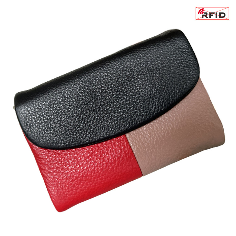 本革ショートウォレット RFID ファッション ソフトレザー質感 ハンドバッグ 女性用 大容量収納バッグ 一層牛革財布|undefined