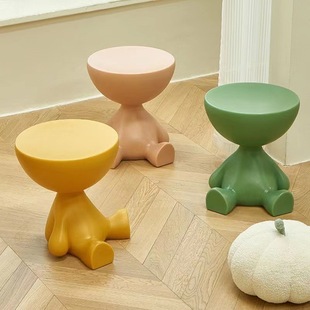 Cream Style Small Table Internet Popular Small Flat Head Coffee Table Household Sofa Side Table Bedroom Bedside Removable Plastic Side Table