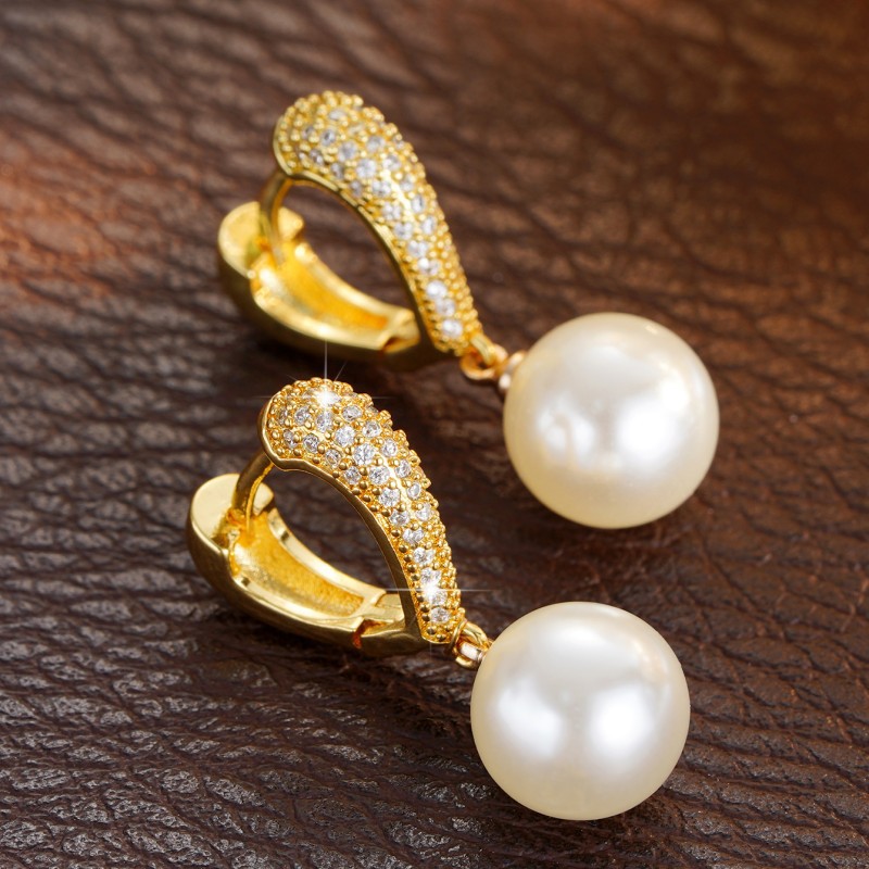 Orecchini di perle di lusso con zirconi per feste eleganti_voghion.com