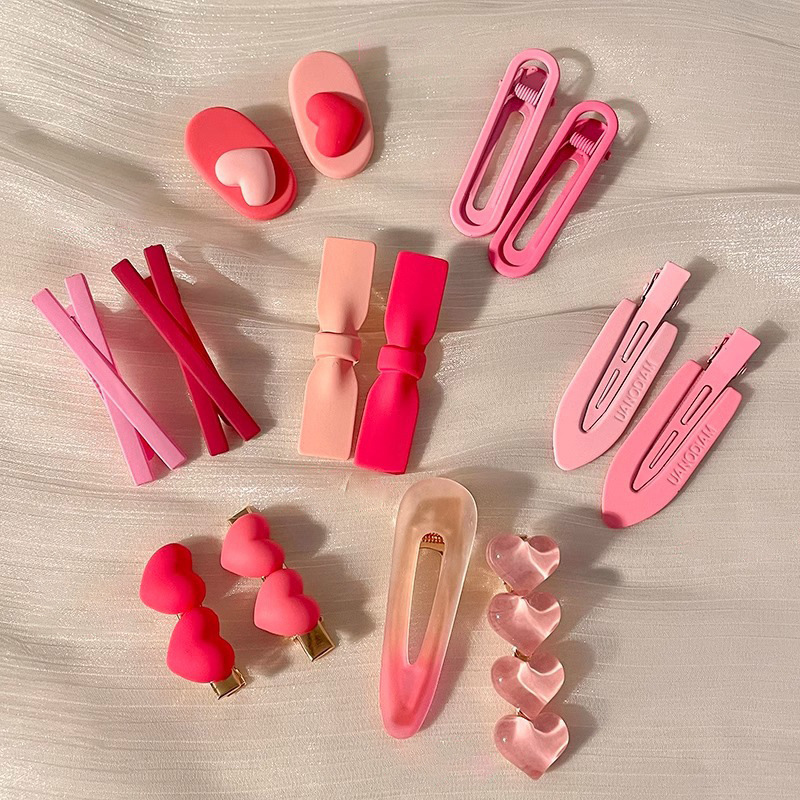 Horquilla de dopamina rosa para niña, bonito clip bb, accesorios para el cabello para niños, clip lateral y2k