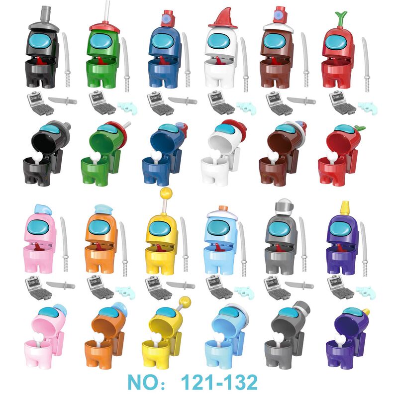 NO121-132 Space Wolf Kills Building Block Man Alongus Among Us Ghost Blind Box Assembled Toys NO121-132 Space Wolf Kills Building Block Man Alongus Among Us Ghost Blind Box Assembled Toys