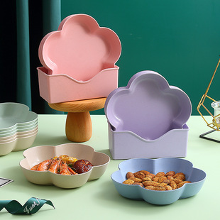 New flower disc snack snack disc small disk garbage plate vomiting bone head disc house seasoning plate dining table storage
