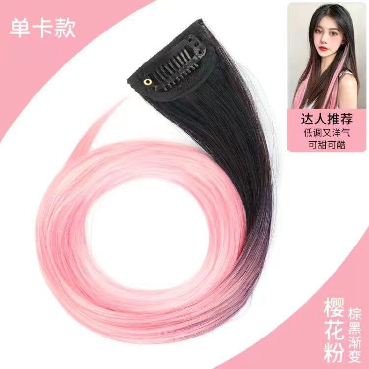 Extensión de Cabello Liso de Una Pieza de Fibra Sintética de Alta Temperatura