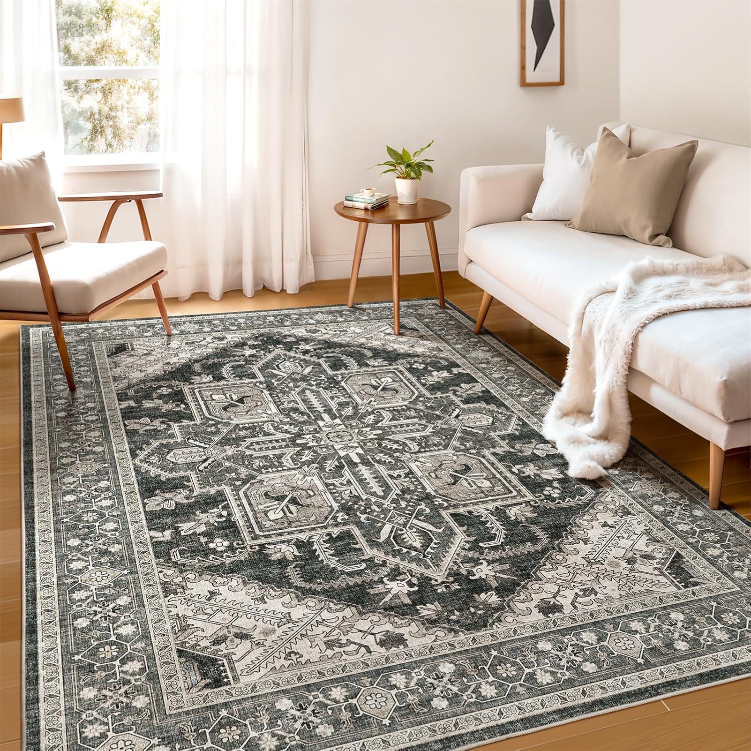 Vintage Nordic Boho Wohnzimmerteppich Im Retro Stil_voghion.com