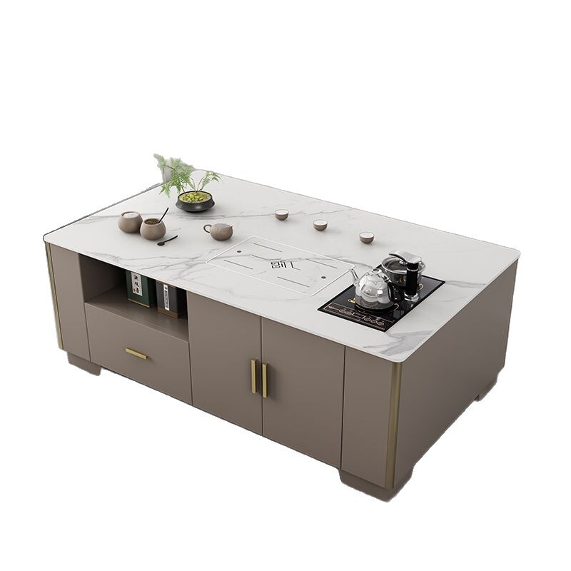 现代时尚自动一体功夫茶几泡茶小户型客厅家用办公室岩板茶桌茶台|undefined