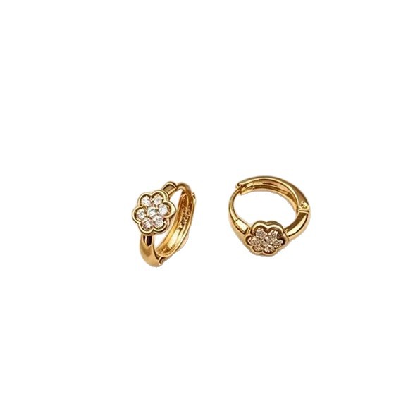 Xuping pequeña flor de estilo retro botones de orejas rusos de aleación de cobre chapado 18k simple transfronterizo orejas al por mayor mujeres