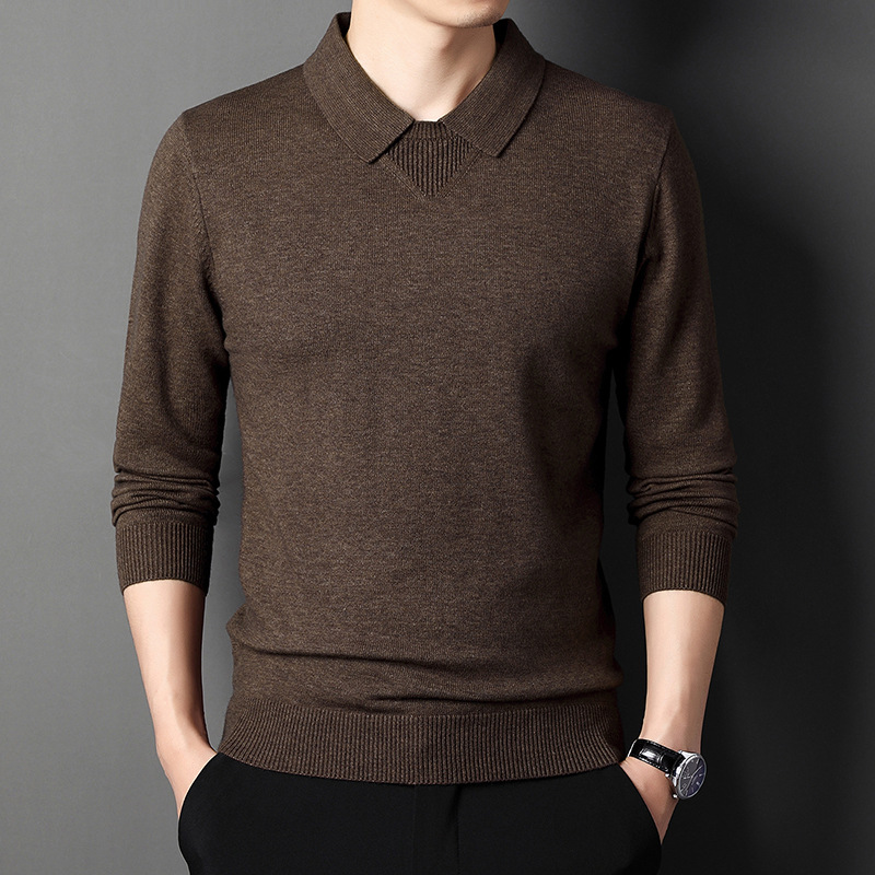 2024 nuevos suéteres para hombres de moda de otoño e invierno suéter de punto de fondo suéter cálido y grueso top de hombre delgado