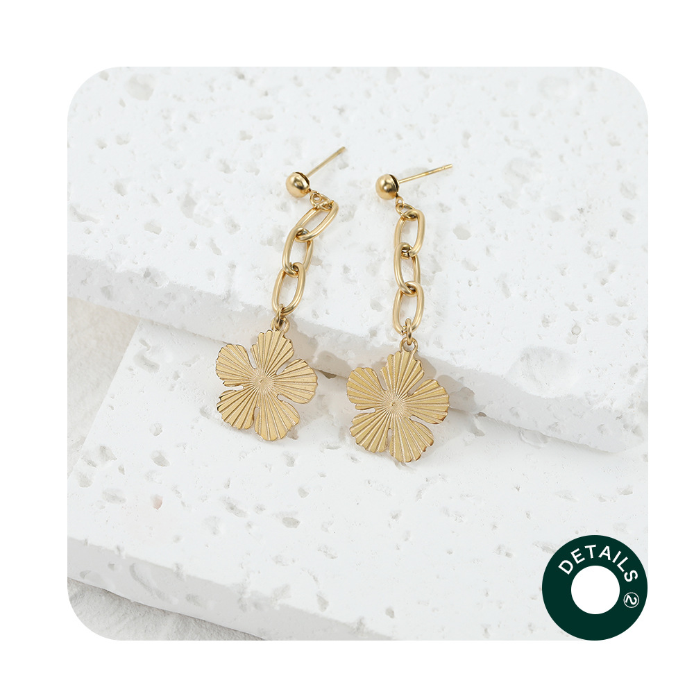 Women'S Gender Real Gold Plated Geometric 304 Stainless Steel Waterproof Non Tarnish Earrings