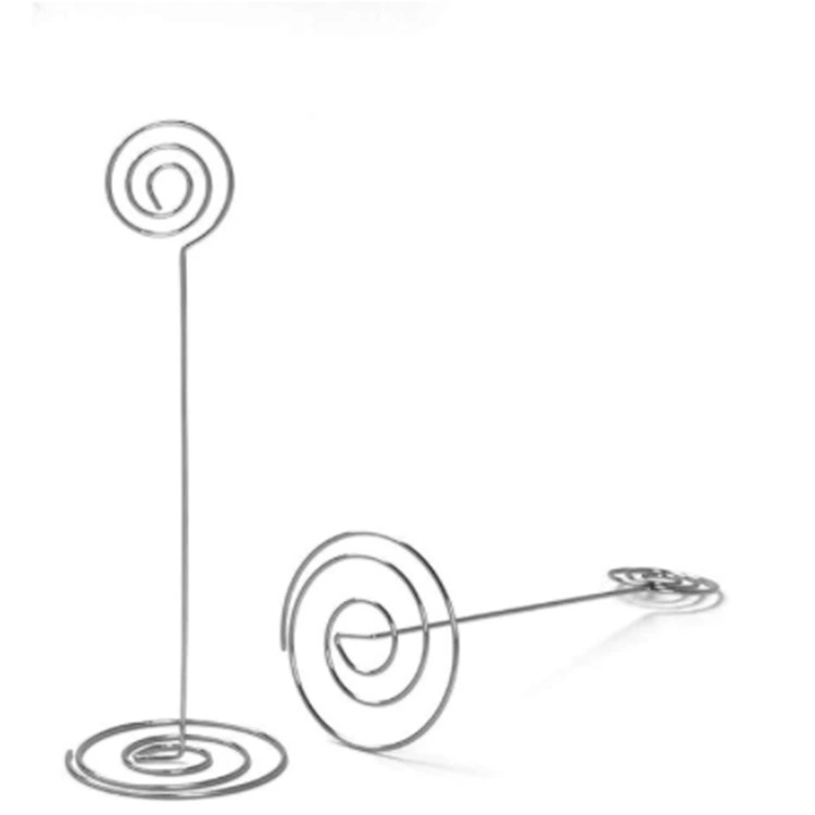 In-stock creative metal desktop notepad clip message clip wedding standing ornament heart peacock round business card holder batch