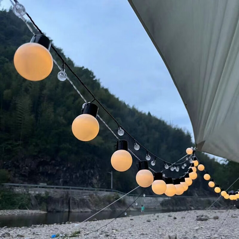 Linterna de camping al aire libre G50 bola burbuja tienda noche mercado puesto decoración led gran bola al por mayor solar cadena de luz