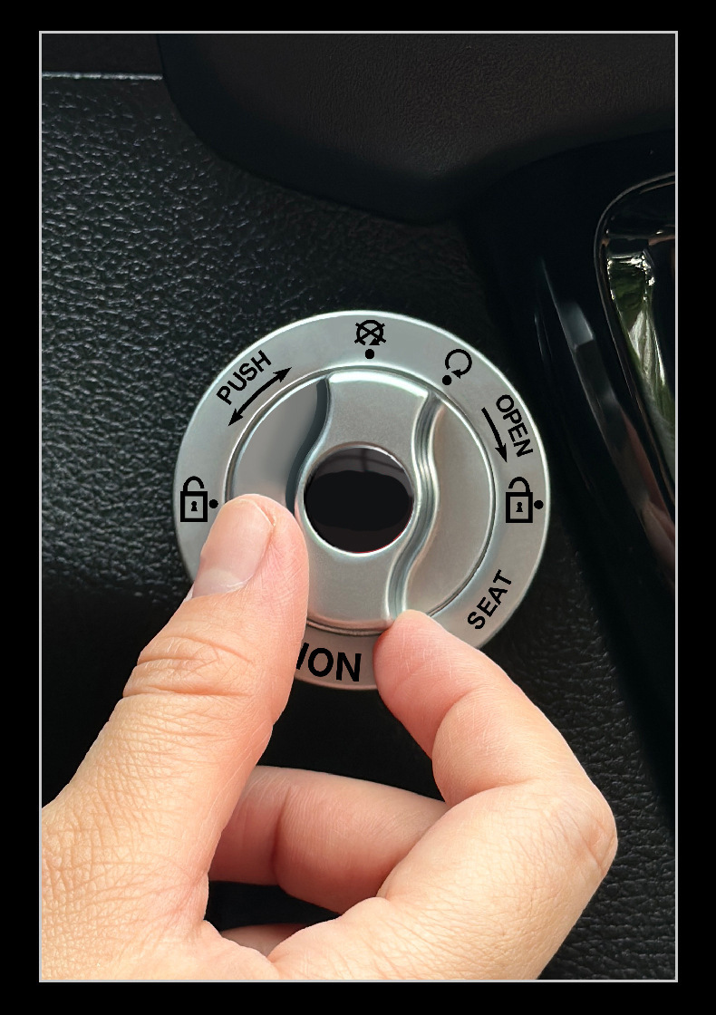 Car one-button start protective cover keyless start decorative sticker ignition switch button protection patch accessories