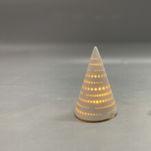 圆锥形星星点点圣诞树创意家居摆件陶瓷桌面装饰镂空小夜灯蜡烛台