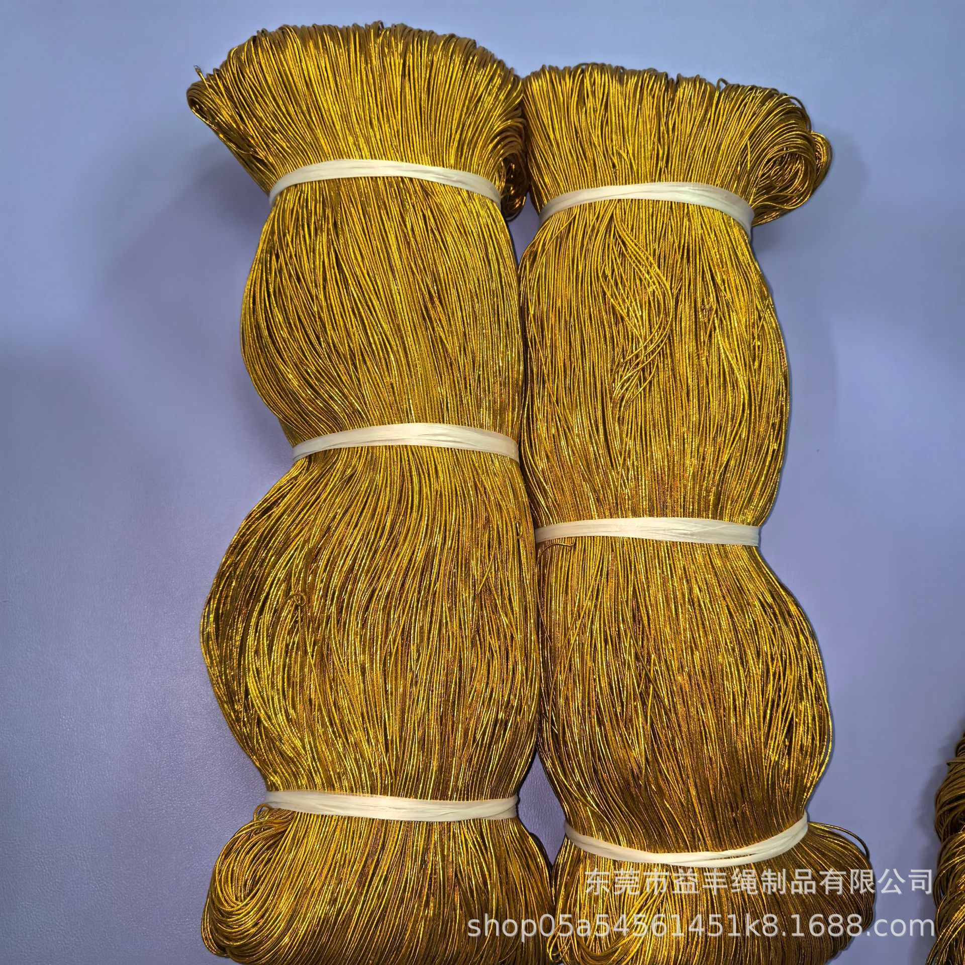 1mm金色包芯高弹力圆松紧带粗细橡皮筋吊牌绳灯具服装吊牌贺卡线