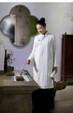 特价-秋冬清仓女装-山自在冬季绣花复古中式长袄棉衣 71007刺绣