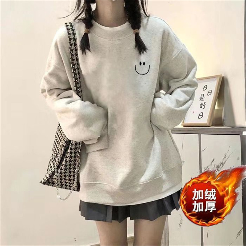 灰色卫衣女oversize秋冬韩版BF慵懒风宽松设计感小众外套上衣ins