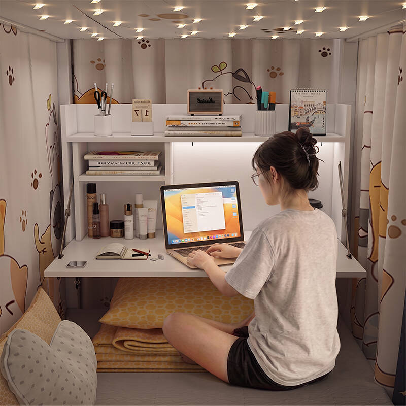 Lazy person's notebook study table, dormitory bed desk, foldable floating computer table for dormitory bunk beds