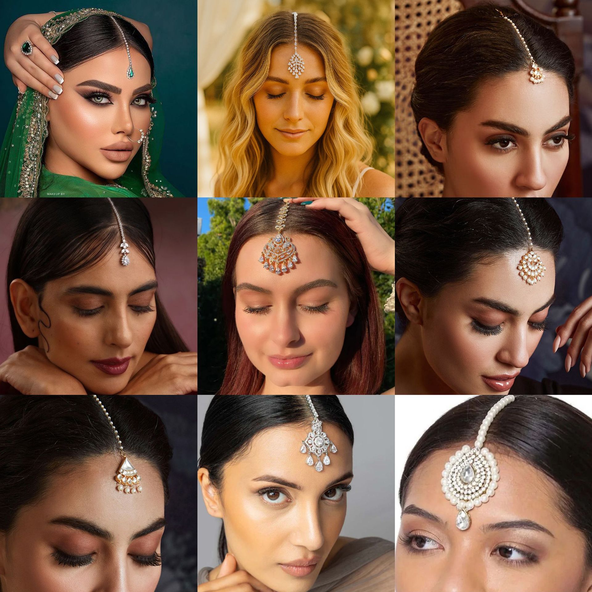Cross-Border Best-Selling Diamond-Encrusted Pearl Forehead Chain, Exotic Style European and American Bridal Rhinestone Hair Chain, Super Shiny Hair Accessories Collection