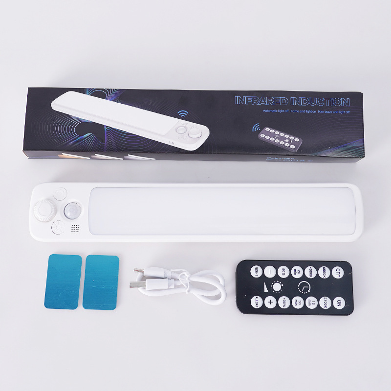 Tira inteligente LED recargable luz del sensor del cuerpo humano gabinete de pared luz del Gabinete batería armario luz USB Luz de la noche del pasillo