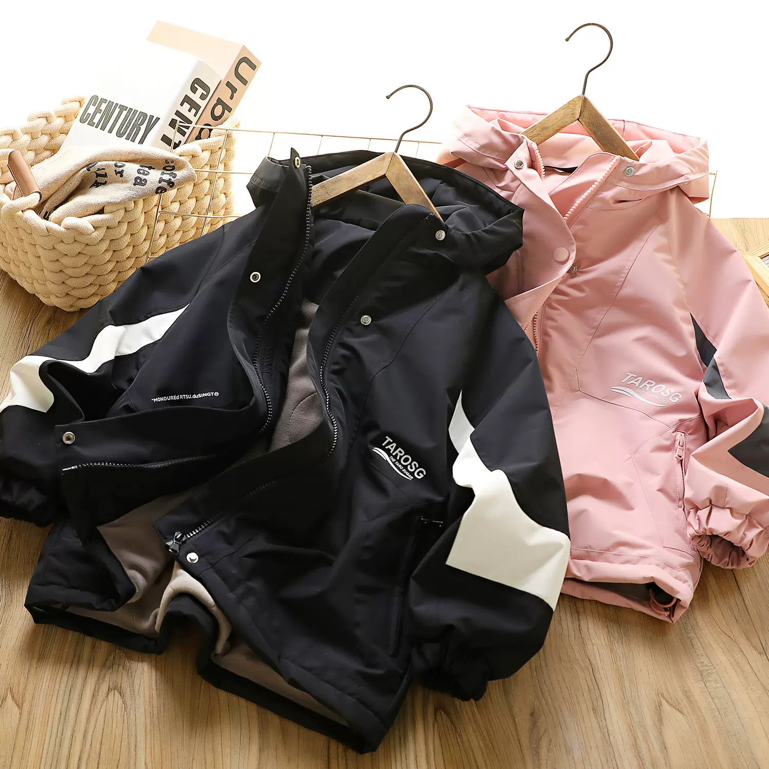 三合一厚款男女童夹棉加厚连帽冲锋衣中大儿童加绒棉服外套风衣冬