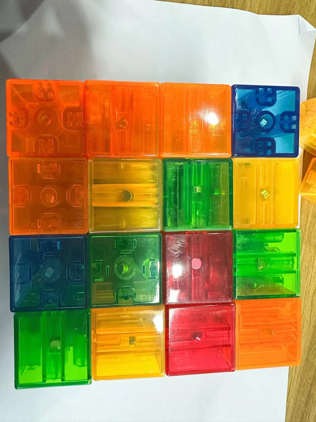 Bloques de construcción magnéticos cuadrados de 2,35 cm, cubo geométrico, material didáctico de matemáticas para escuela primaria, rompecabezas magnético de color sólido con fuerte imán