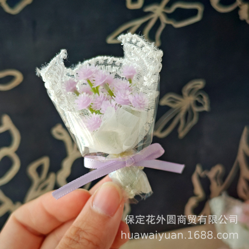 迷你仿真满天星小花束手捧花戴露贝儿娃娃DIY装饰镶钻饰品配件|undefined