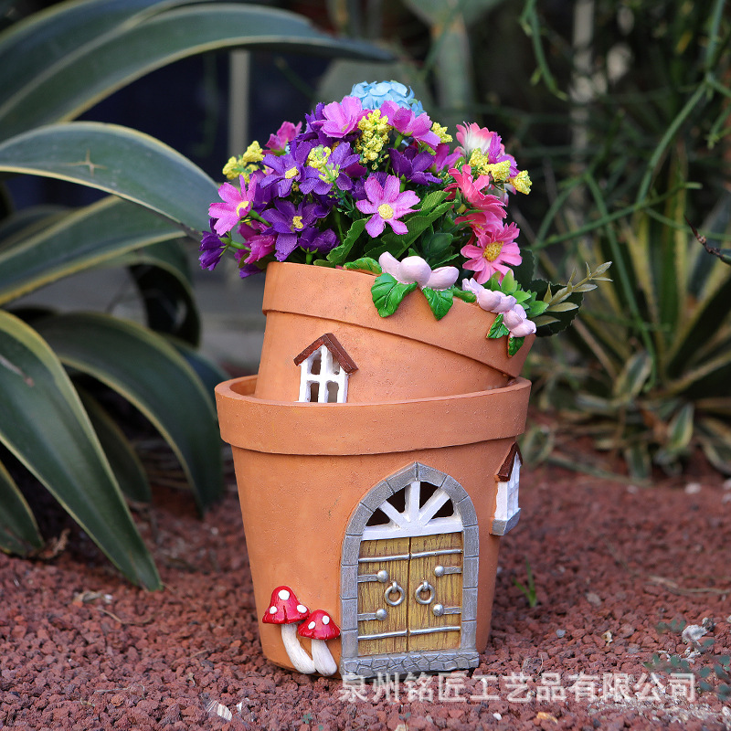 跨境太阳能灯小夜灯防水户外庭院装饰灯草坪景观灯花园花盆摆件