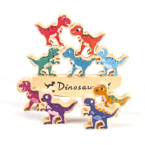 Cross-border dinosaur building blocks, balanced stacks, stacks of Arhats, parent-child interactive tabletop games, children's toys, Jenga