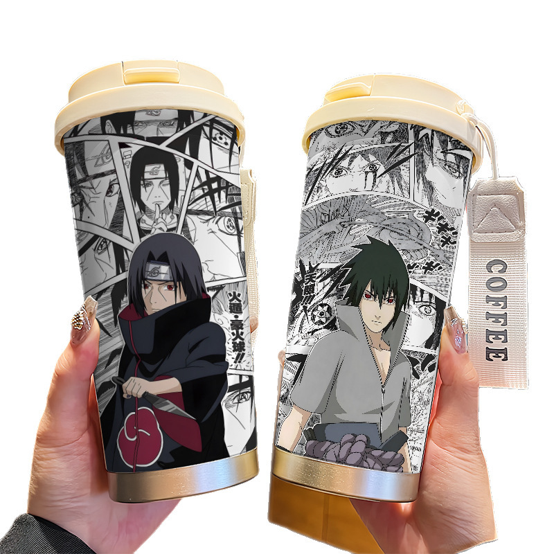 ナルト魔法瓶カップ漫画ナルトサスケ学生ウォーターカップ高価値ストロー 316 ステンレス鋼食品グレード|undefined