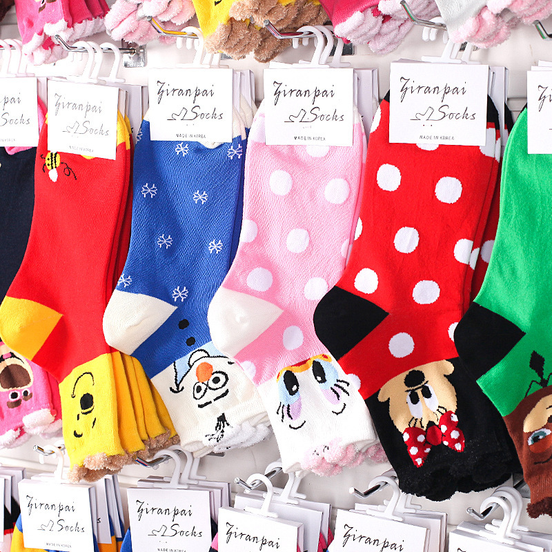 Socks tube socks women's socks cute little ears spring and summer cartoon characters sugar old Duck Mouse socks wholesale