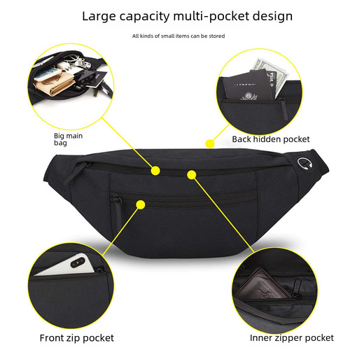 Multifunctional Outdoor Active Leisure Waist Bag Travel Crossbody Bag Chest Bag Waterproof Fitness Running Waist Bag Cross-border Bestseller