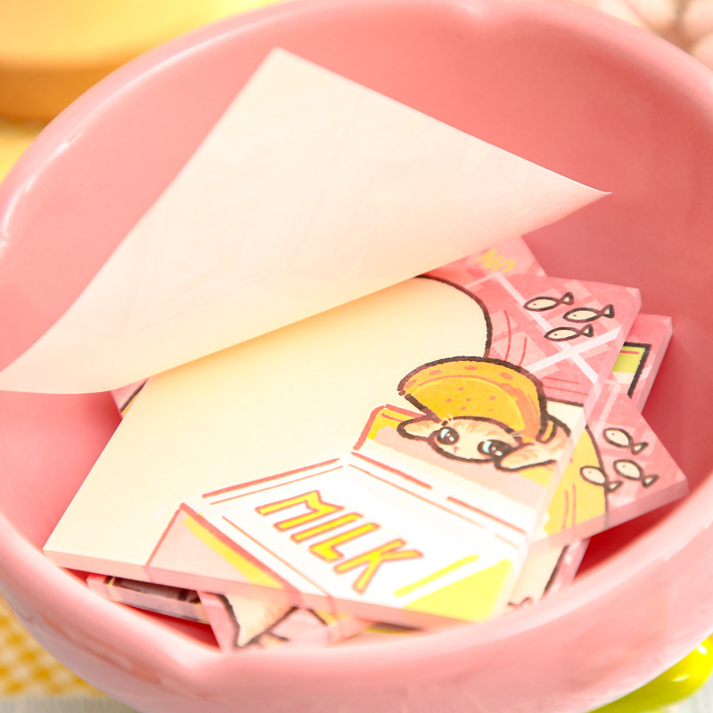 Youyou Brin Three Enjoy Pit N Tips Miau Wo Qi Tan Cartoon Original ins Style Student Post-it Notas de oficina