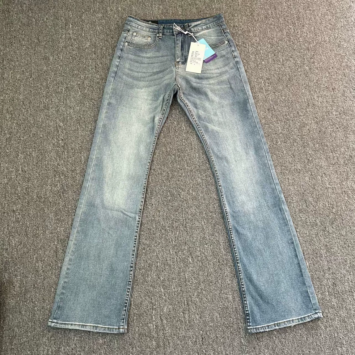 Американский стиль улиц VIBE Fengxian стирка Black Gray Vintage517 текстура микро-эластичный slim джинсы мужские