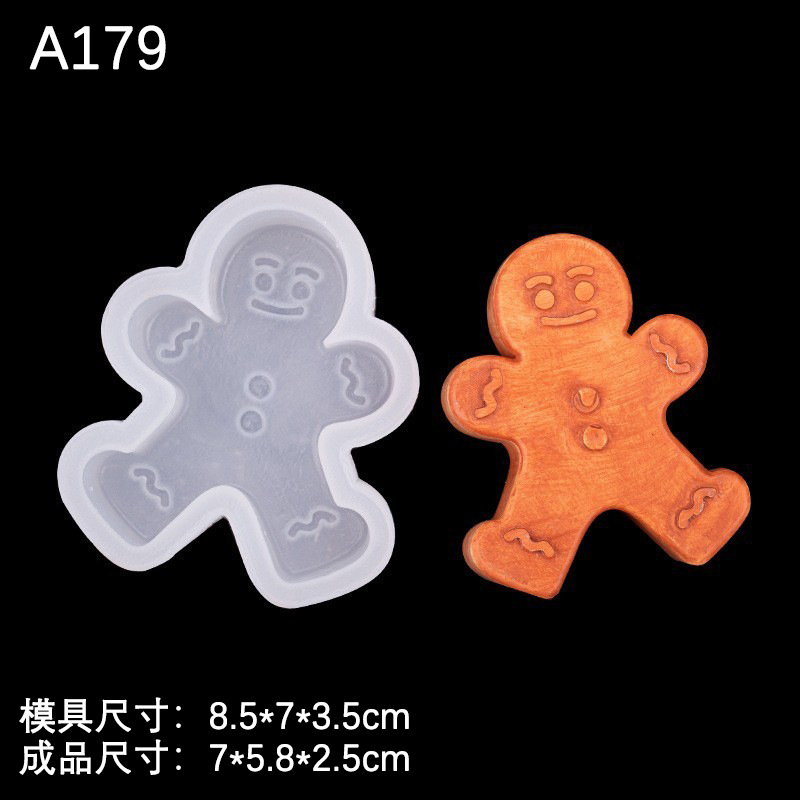 Navidad serie 3D estéreo Gingerbread Hombre árbol de Navidad molde de silicona Flip azúcar pastel decoración chocolate