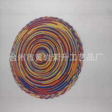 北歐風棉紗餐墊圓形苧麻編織杯墊隔熱盤墊裝飾道具墊子家用防燙墊