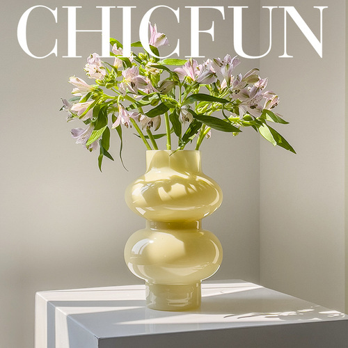 Nordic ins style creative transparent glass vase decoration living room flower arrangement high-end internet celebrity hydroponic flowers dried flowers