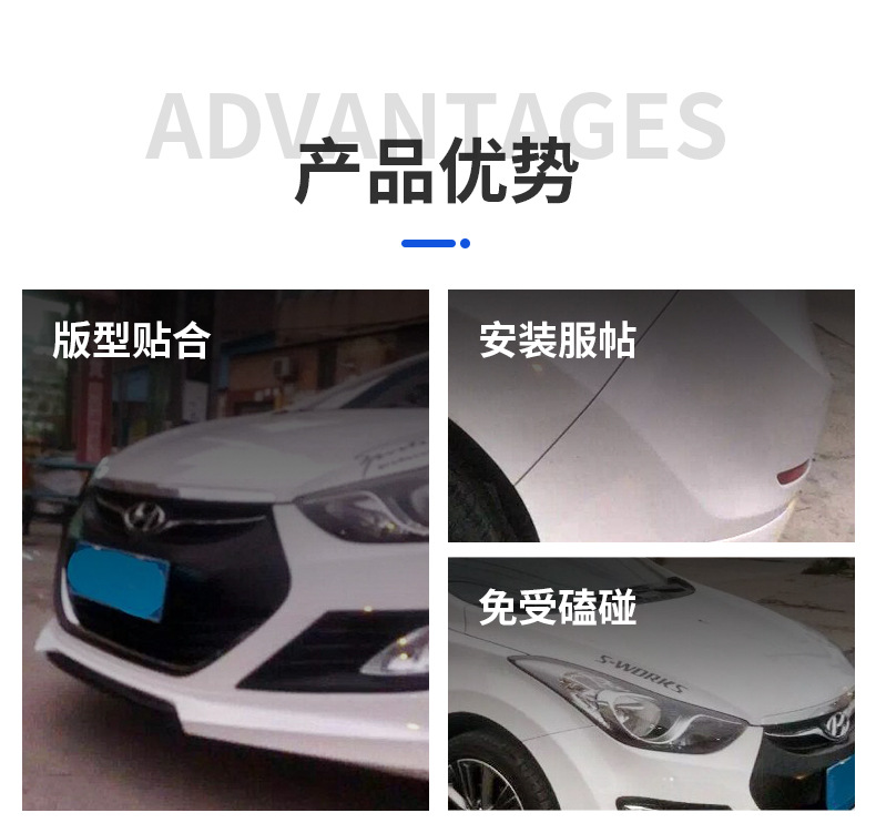 Suitable for 2012-16 Hyundai Elantra Small Body Kit, Langdong Anti-Collision Front Lip, Side Skirt Modification Parts, Body Kit