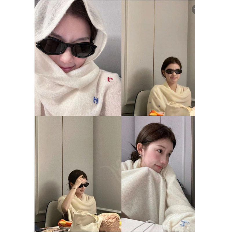 High-End Chanel-Style Colorful Sequin Cashmere Scarf for Women, Knitted with a Luxurious Feel, Versatile and Warm Winter Shawl High-End Chanel-Style Colorful Sequin Cashmere Scarf for Women, Knitted with a Luxurious Feel, Versatile and Warm Winter Shawl